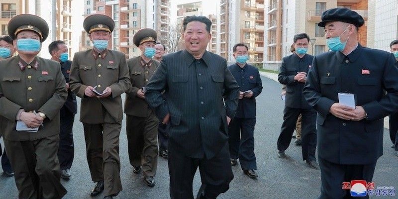Respected Comrade Kim Jong Un Inspects Pothong Riverside Terraced Residential District